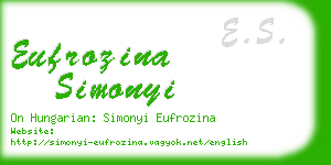 eufrozina simonyi business card